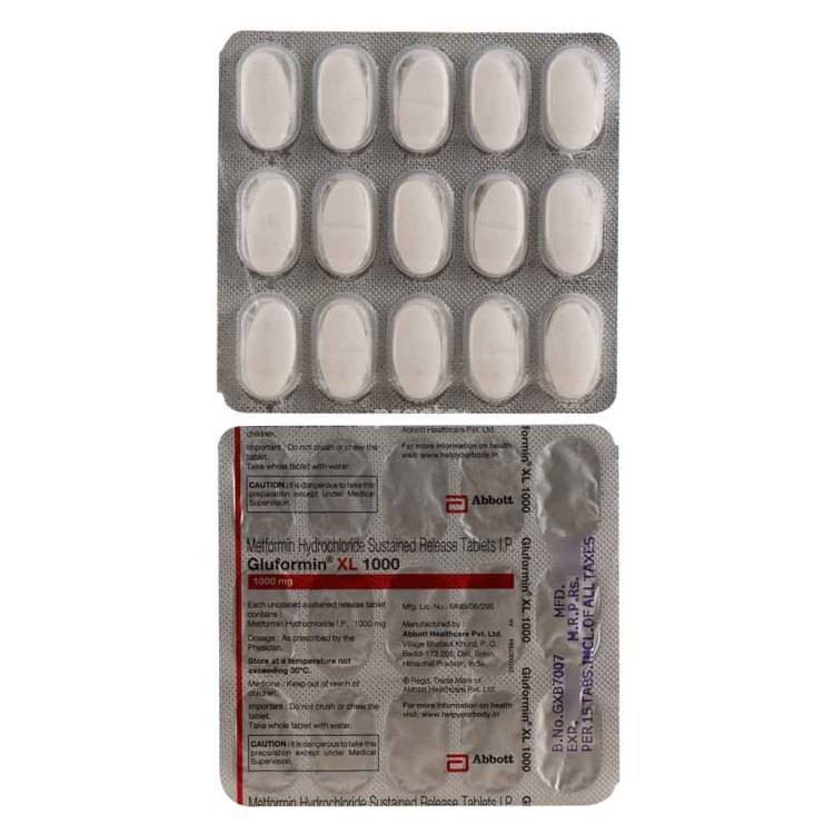 GLUFORMIN XL 1000 mg ( METFORMIN HCL TAB ) - IndMed